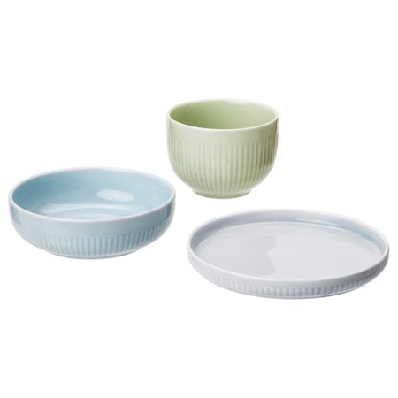 Тарелка/миска, 3 шт., разноцветный IKEA МОРГОНТЕ 703.982.66