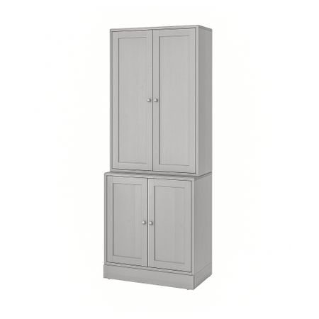 Комбинация для хранения с дверцами, 81x47x212 см, серый IKEA HAVSTA ХАВСТА 992.659.87