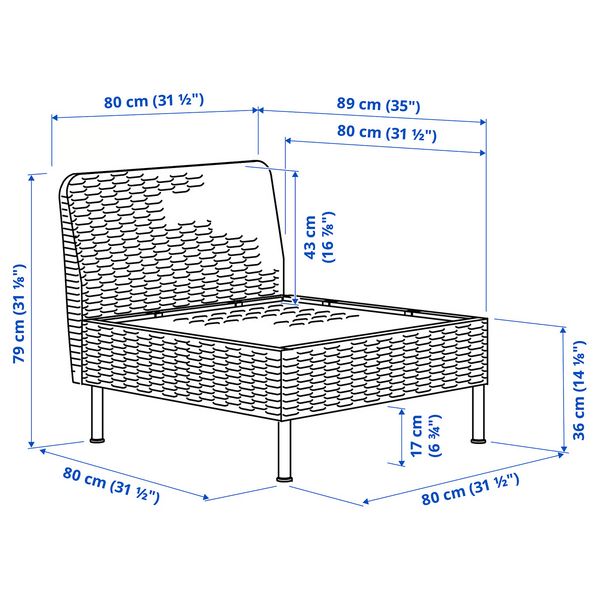 IKEA в интерьере - схема-чертеж с размерами