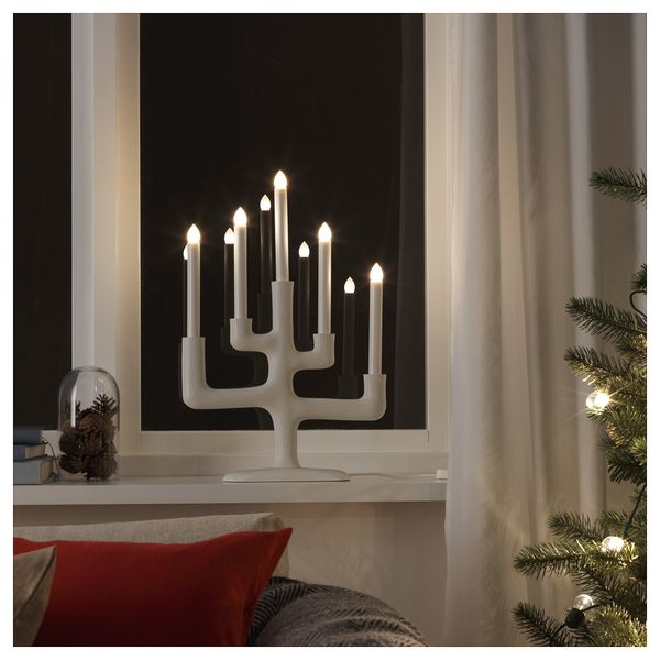 Светодиодный канделябр, 5 ламп СТРОЛА, ветка, белый (49 см) - фото 1