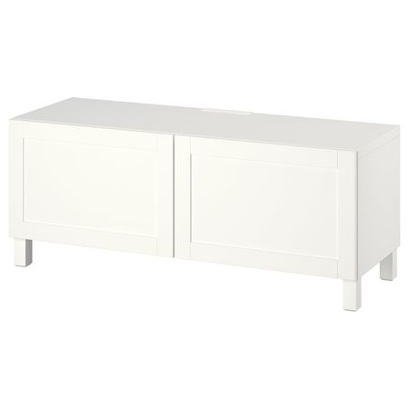 Тумба под ТВ, с дверцами, белый ХАНВИКЕН/СТУББАРП/белый 120x42x48 см IKEA BESTÅ БЕСТО 994.320.81