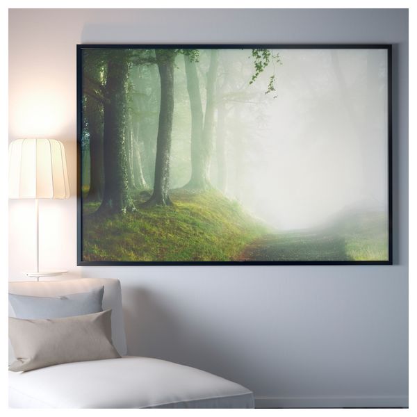 Картина с рамой БЬЁРКСТА, лесная дорога, черный (200x140 см) - фото 2