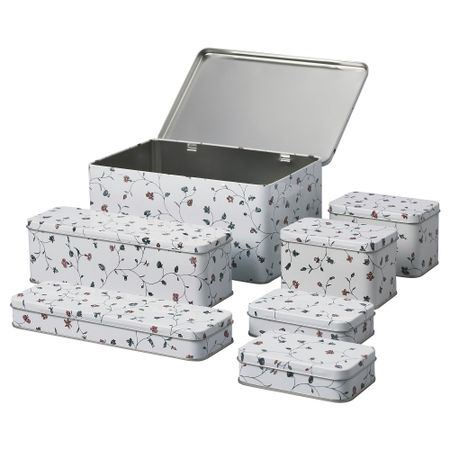 Набор банок, 7 штук ФЛАТЭН, цветы