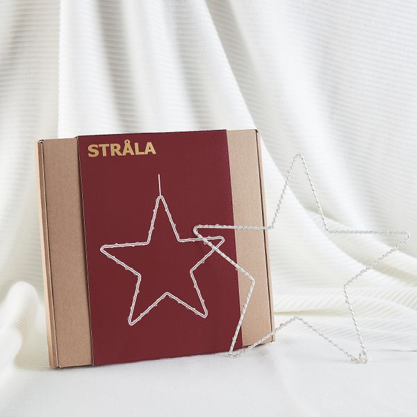 Подвесной светильник, светодиодный, с батарейным питанием/в форме звезды 27 см IKEA STRÅLA СТРОЛА 505.025.32 - схема-чертеж с размерами