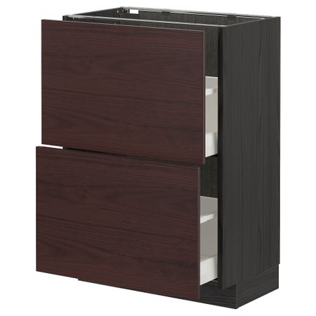 Напольный шкаф с 2 ящиками, 60x37 cm IKEA METOD МЕТОД, MAXIMERA МАКСИМЕРА 793.344.06