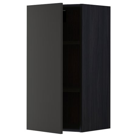 Навесной шкаф с полками, черный, Nickebo матовый антрацит, 40x80 см IKEA METOD МЕТОД 994.985.00