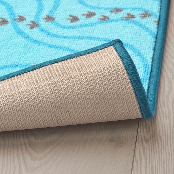 Ковер, Силуэты динозавров/синий 100x133 см IKEA JÄTTELIK ЙЭТТЕЛИК 004.641.70 - фото 2