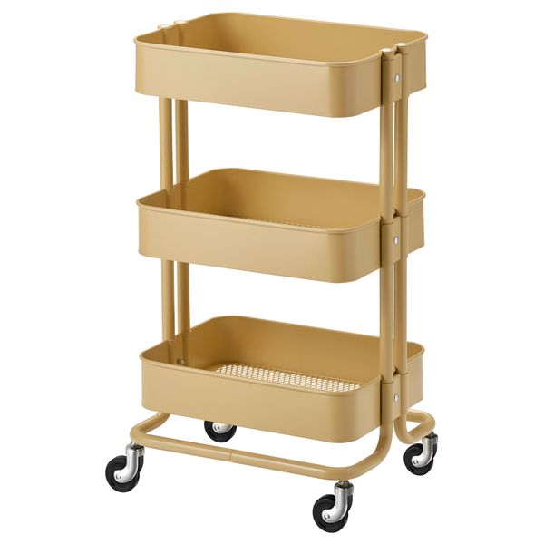 Тележка, желтый, 35x45x78 см IKEA RÅSKOG РОСКУГ 504.966.49 - фото 1