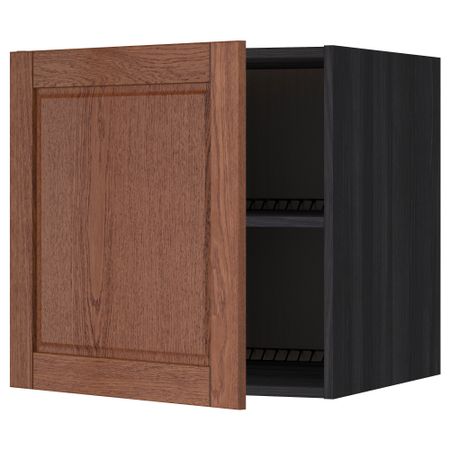 Верхний шкаф на холодильник, морозильник МЕТОД, черный, Филипстад коричневый