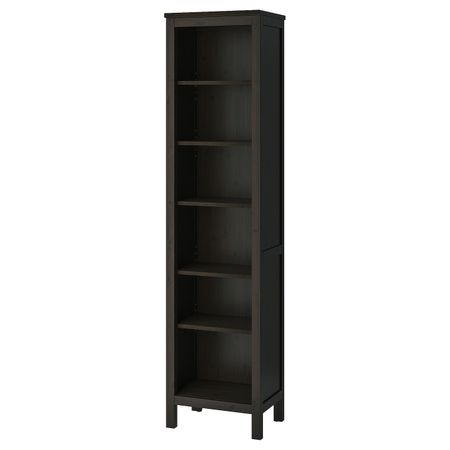 Стеллаж, черно-коричневый 49x197 см IKEA HEMNES ХЕМНЭС 103.734.24