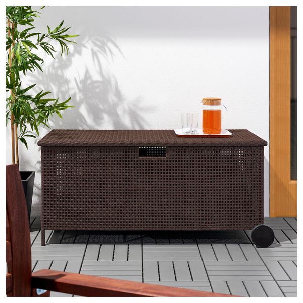 Садовая скамья с ящиком АММЕРЭ, темно-коричневый (124x62x57 см) - фото 2