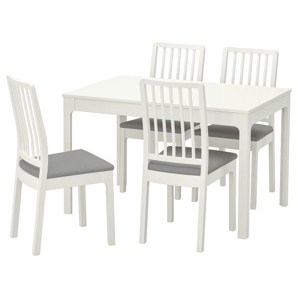 Стол и 4 стула, белый/Оррста светло-серый 120/180 см IKEA EKEDALEN ЭКЕДАЛЕН / EKEDALEN ЭКЕДАЛЕН 192.968.60 - фото 1