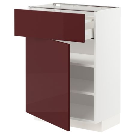 Напольный шкаф с ящиком, дверцей, 60x37 cm IKEA METOD МЕТОД, MAXIMERA МАКСИМЕРА 594.681.52