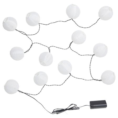 Гирлянда, 12 светодиодов, для сада, с батарейным питанием белый IKEA SOLVINDEN 005.931.48