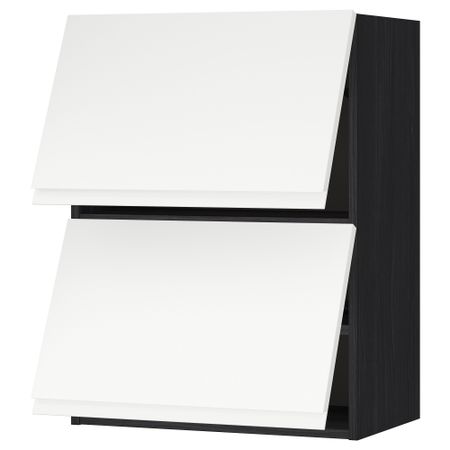 Навесной шкаф, 2 дверцы, горизонтальный МЕТОД, черный, Воксторп белый