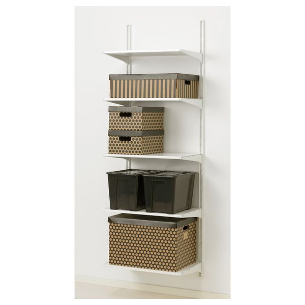 Настенная шина/полки, белый 65x40x196 см IKEA АЛЬГОТ 692.303.48 - фото 1