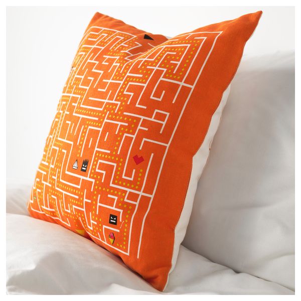 Подушка СЛИНГРИГ, белый, оранжевый (40x40 см) - фото 3