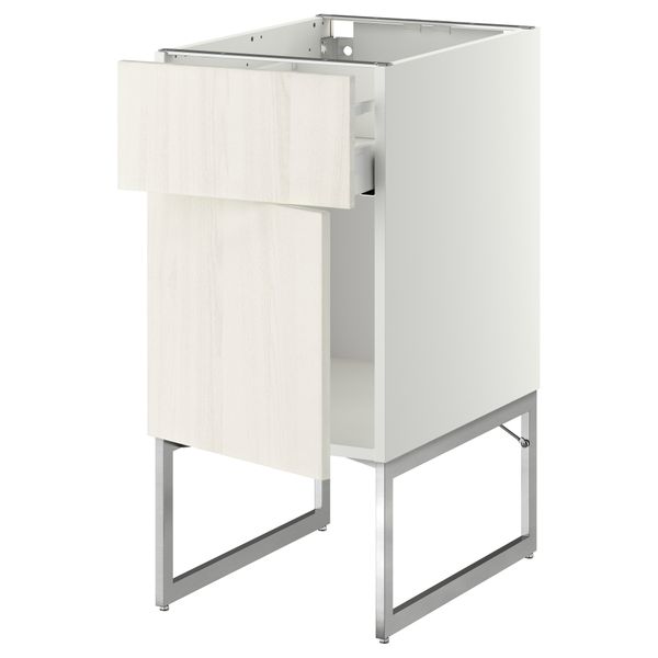 Напольный шкаф с ящиком, дверью МЕТОД / МАКСИМЕРА, белый, Росдаль белый - схема-чертеж с размерами
