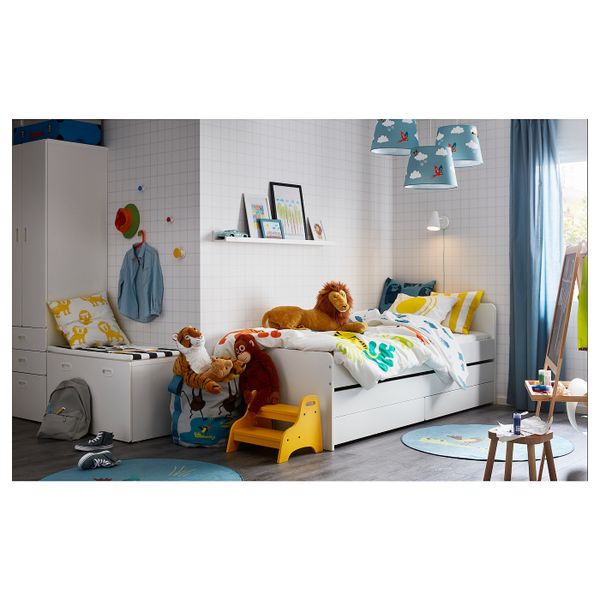 Каркас кровати с выдвижной кроватью, белый 90x200 см IKEA SLÄKT СЛЭКТ 092.277.54 - фото 4