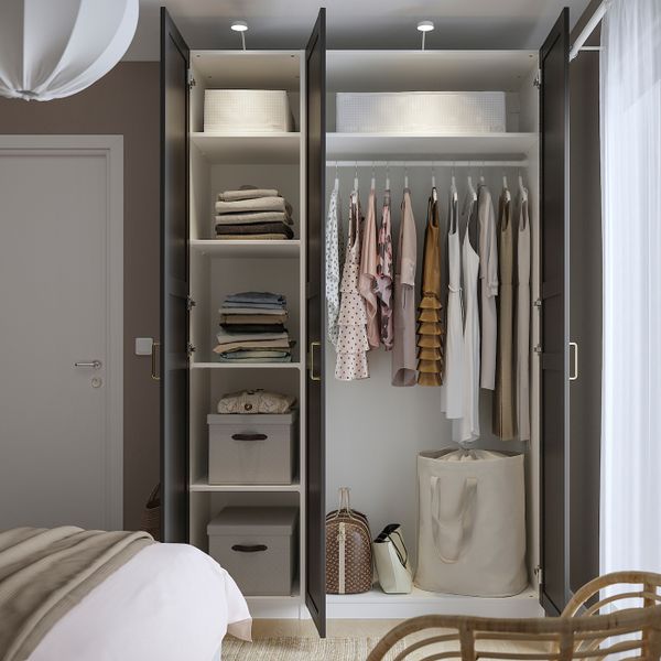 Гардероб, комбинация, белый/антрацит 150x60x236 см IKEA PAX ПАКС / FLISBERGET ФЛИСБЕРГЕТ 694.802.81 - схема-чертеж с размерами