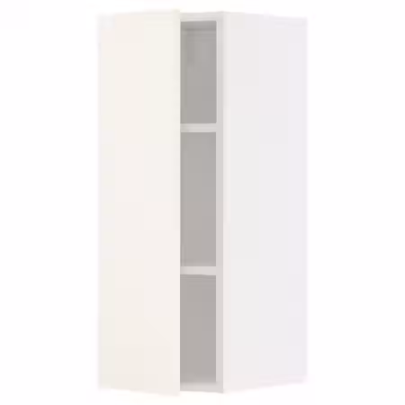 METOD Навесной шкаф с полками - белый/Vallstena белый 30x80 см