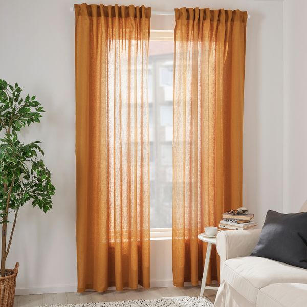 Гардины, 2 шт., золотисто-коричневый 145x300 см IKEA DYTÅG ДЮТОГ 705.039.98 - схема-чертеж с размерами