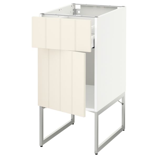 Напольный шкаф с ящиком, дверью МЕТОД / МАКСИМЕРА, белый, Хитарп белый с оттенком - схема-чертеж с размерами