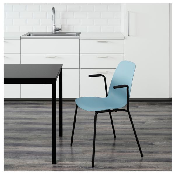 Легкое кресло ЛЕЙФ-АРНЕ, голубой, Дитмар черный - фото 3