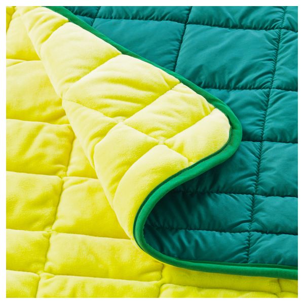 Плед ИКЕА ПС 2017, зеленый, желтый (120x180 см) - фото 3