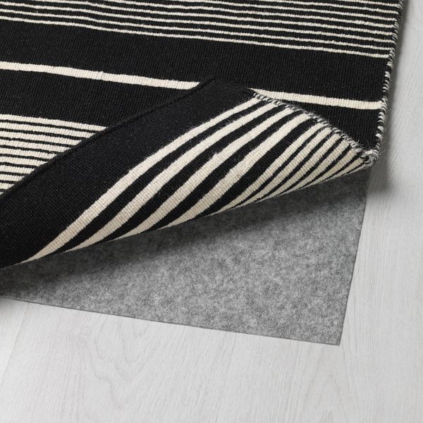 Ковер безворсовый, черный/белый, полоска 80x200 см IKEA ВЕСЛЁС 004.187.05 - схема-чертеж с размерами