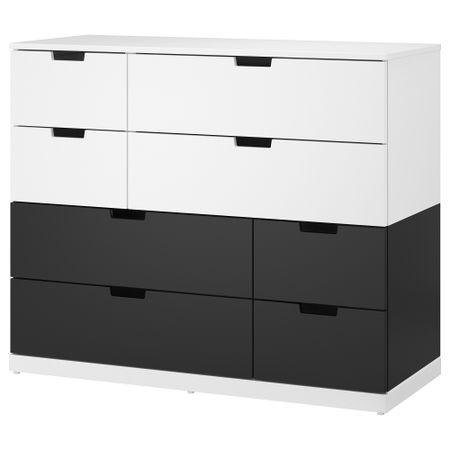 Комод с 8 ящиками, белый, антрацит, 120x99 см IKEA NORDLI НОРДЛИ 792.117.59