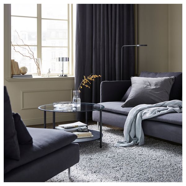 Гардины, 1 пара САНЕЛА, серый (140x300 см) - схема-чертеж с размерами