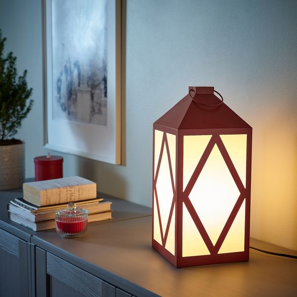 Настольная лампа, украшение, 39 см, домик, красный IKEA STRÅLA СТРОЛА 705.323.97 - схема-чертеж с размерами