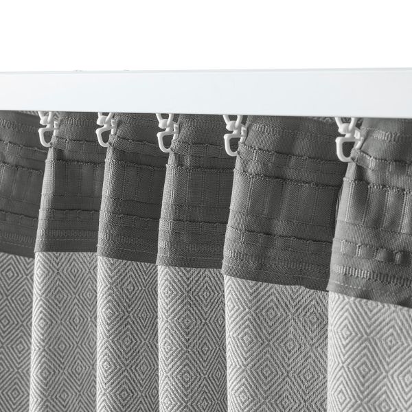 Гардины, 2 шт., белый/серо-зеленый 145x300 см IKEA FJÄDERMOTT ФЬЕДЕРМОТТ 905.045.86 - фото 2