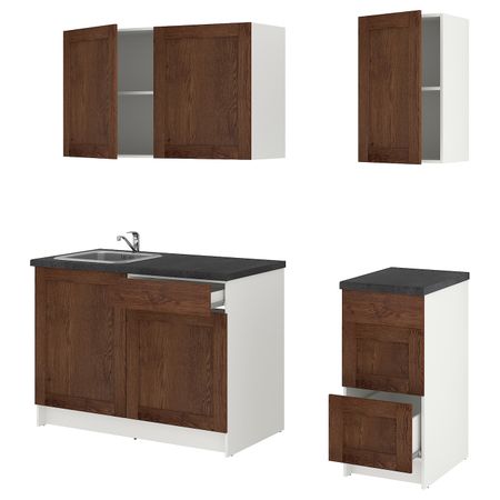 Кухня, под коричневый мореный ясень 160x61x220 см IKEA KNOXHULT КНОКСХУЛЬТ 794.177.79