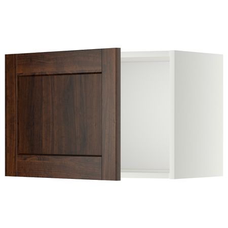 Шкаф навесной, белый/Эдсерум коричневый 60x40 см IKEA METOD МЕТОД 092.267.64