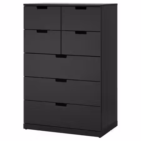 NORDLI Комод с 7 ящиками - антрацит 80x122 см