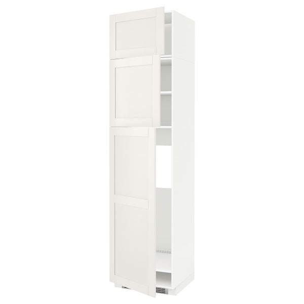 Высокий шкаф для холодильника/3дверцы, белый/Сэведаль белый 60x60x240 см IKEA METOD МЕТОД 794.452.73 - фото 1