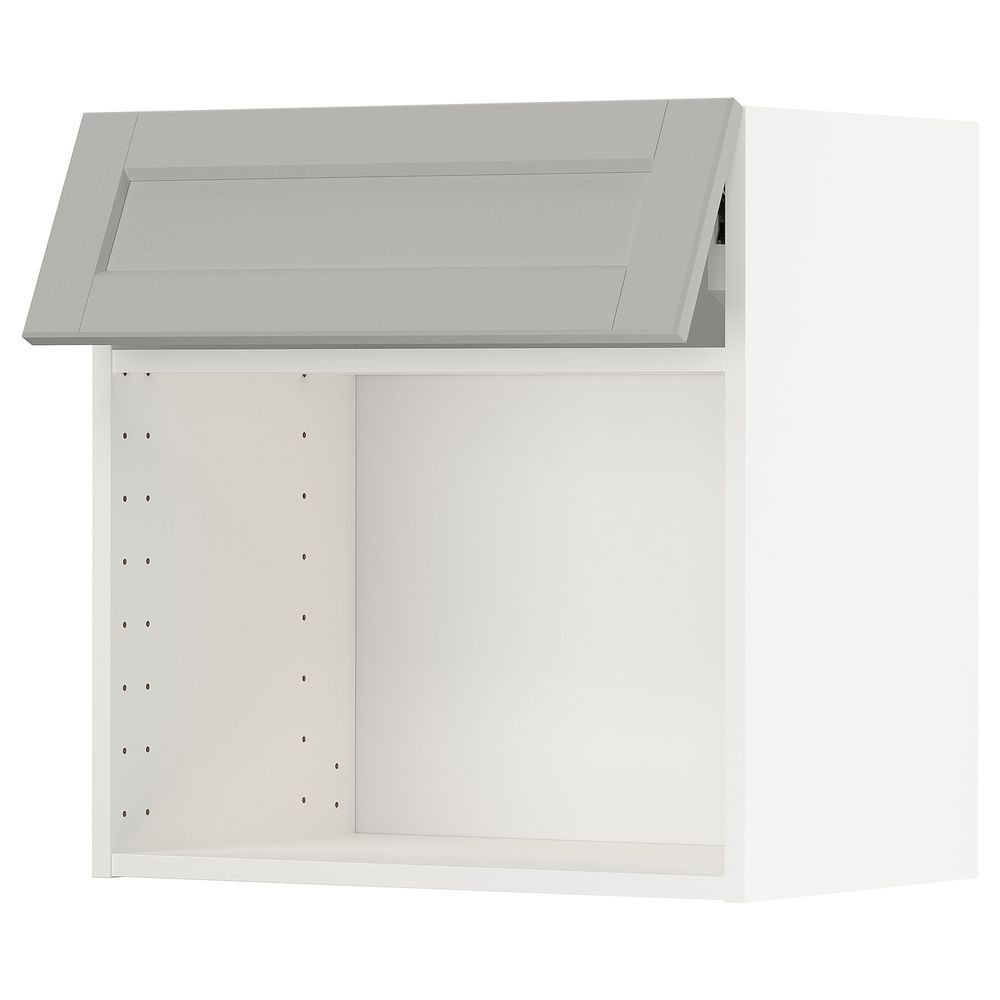 Навесной шкаф для СВЧ-печи, белый/Лерхюттан светло-серый 60x60 см IKEA METOD МЕТОД 093.186.50 - схема-чертеж с размерами