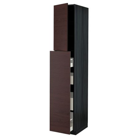 Высокий шкаф, выдвижной секцией, 4ящик, 1дверцы, 2полками, 40x60x220 cm IKEA METOD МЕТОД, MAXIMERA МАКСИМЕРА 094.577.64