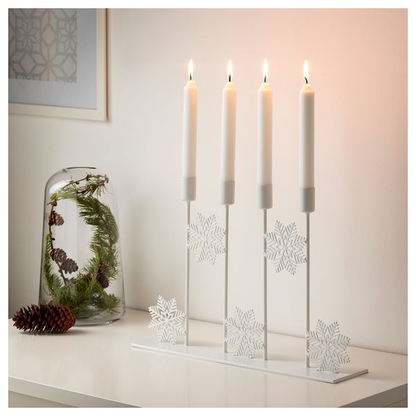 Подсвечник для 4 свечей ВИНТЕР 2017, белый - схема-чертеж с размерами