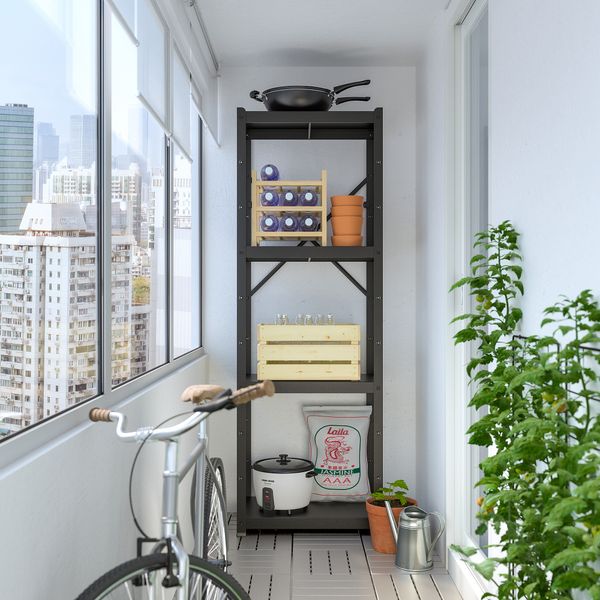 Стеллаж, черный, 65x40x190 см IKEA BRORINGE БРУР-ИНГЕ 894.717.56 - фото 3