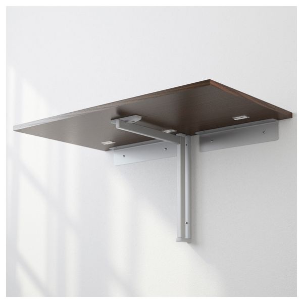 Стол откидной стенного крепежа БЬЮРСТА, коричневый (90x50 см) - схема-чертеж с размерами
