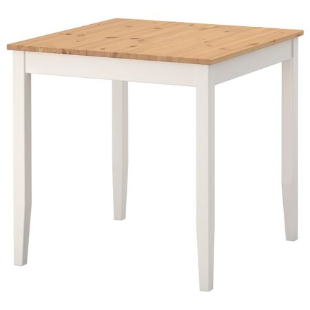 Стол, светлая морилка антик/белая морилка 74x74 см IKEA LERHAMN ЛЕРХАМН 404.442.60