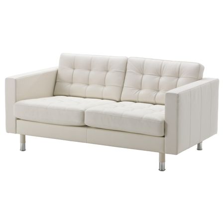 Диван 2-местный, Гранн/Бумстад белый, металл IKEA LANDSKRONA ЛАНДСКРУНА 092.489.02