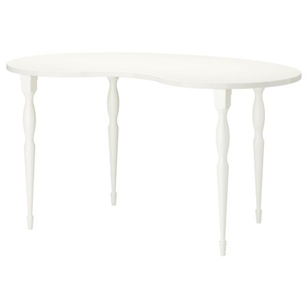 Стол ХИССМОН / НИПЕН, в форме кешью, белый (140x75 см)