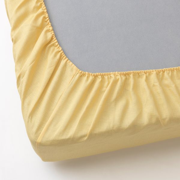 Простыня натяжная, светло-желтый 90x200 см IKEA PUDERVIVA ПУДЕРВИВА 204.335.83 - фото 3