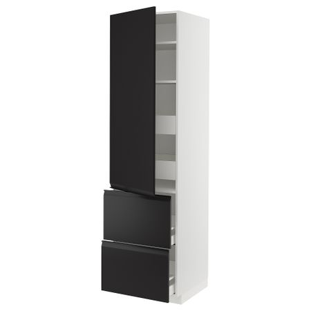 Высокий шкаф + полки, 4ящик, дверцы, 2фасада IKEA METOD МЕТОД, MAXIMERA МАКСИМЕРА 294.937.61