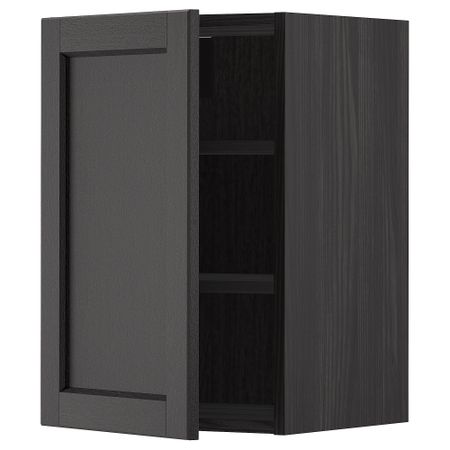 Навесной шкаф с полками, черный, Lerhyttan черная морилка, 40x60 см IKEA METOD МЕТОД 794.569.97