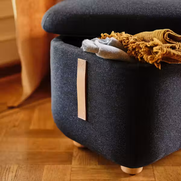 OSKARSHAMN Табурет для ног с ящ д/хрн - Gunnared черно-серый - фото 3